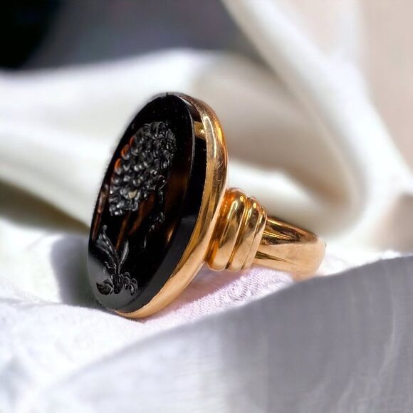 ANTIQUE-Georgian Gold Intaglio Ring-Hercules Carnelian Ring-size 6.5 Late 1700's - Picture 9 of 14
